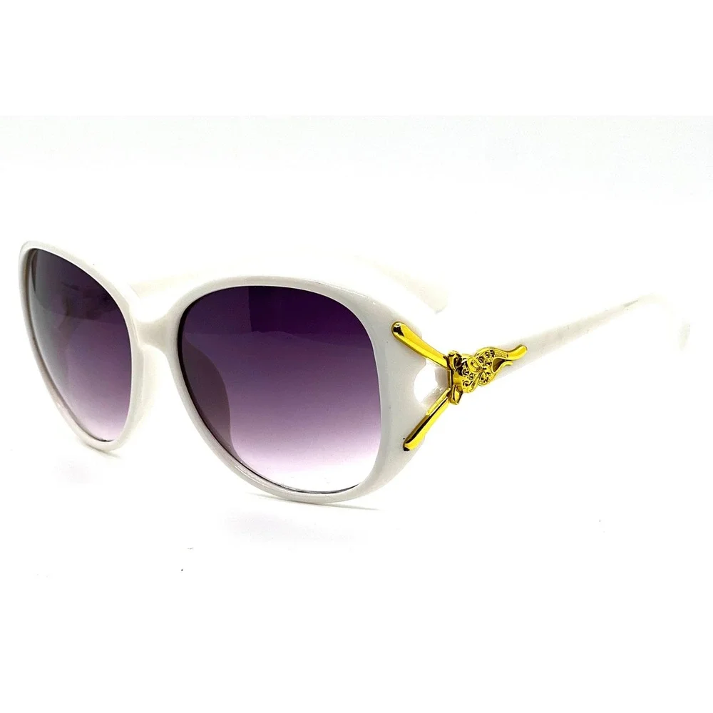 Trendy Sunglasses Oversized White Frame Stylish UV400 Fashion Women Female Fancy